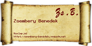 Zsembery Benedek névjegykártya